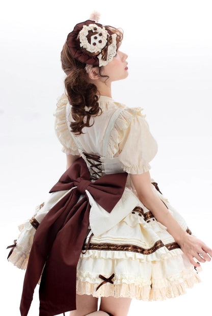 Chubby Cat Diary - Chocolate Layer Cake - Plus Size Cotton Lolita Jumper Dress