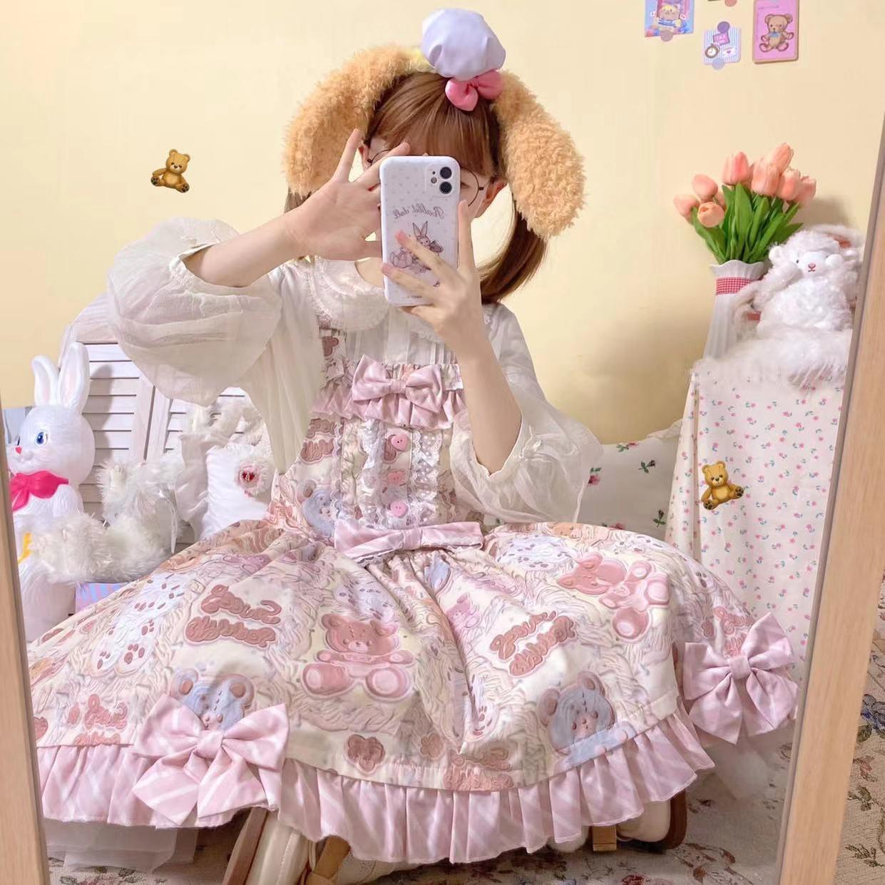 Akiyama Future Studio - Kawaii Little Bear Lolita Salopette Daily Lolita JSK