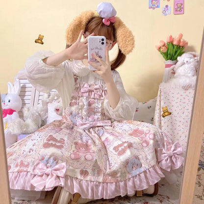Akiyama Future Studio - Kawaii Little Bear Lolita Salopette Daily Lolita JSK