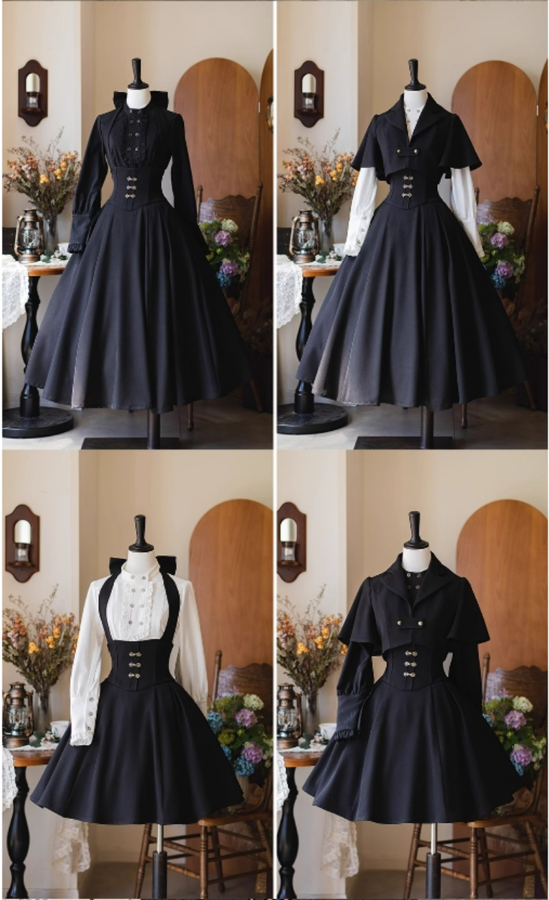 Forest Wardrobe - Vintage Lolita Fishbone Halter SK, Autumn Jacket