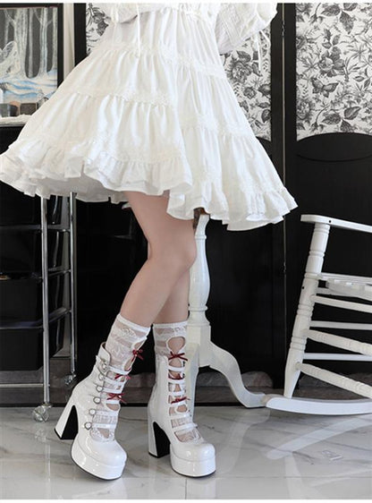 Pure Tea For Dream - Cross Buckle Punk Lolita Shoes