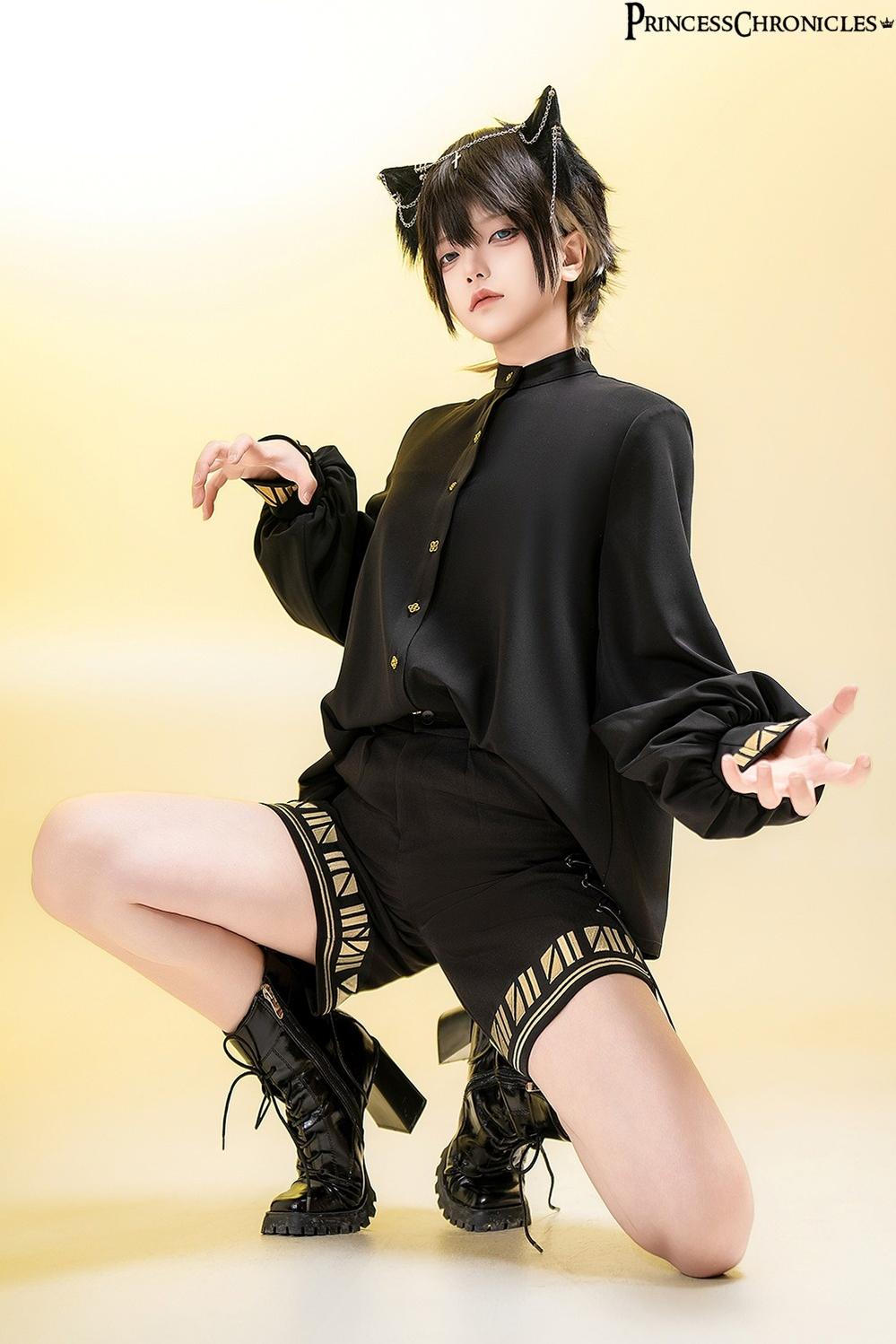 Princess Chronicles - Black Cat - Ouji Lolita Shorts with Embroidered Straight Leg