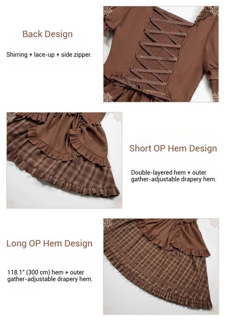 With PUJI - Oak Hymn - Classic Lolita Plaid OP Suit, Side Zipper