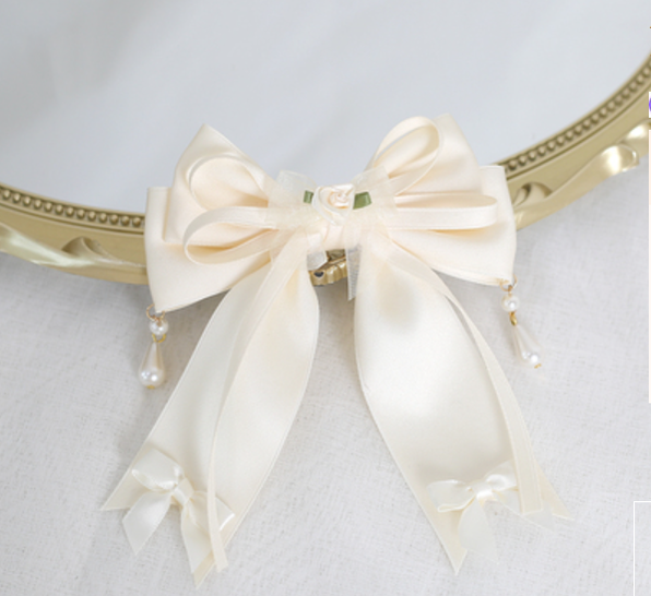 Xiaogui - Sweet Lolita Ivory Lace bow Hair Accessories