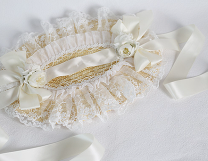 Xiaogui - Sweetie Zhi Fan - Country Lolita Lace French Straw Hat