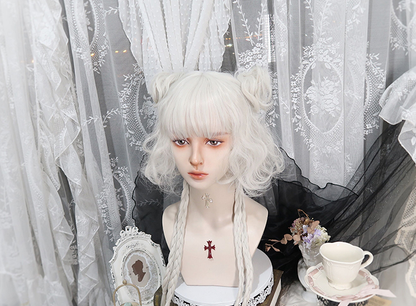 Pippi Palace - Lolita Curly Wig White Braid Wig