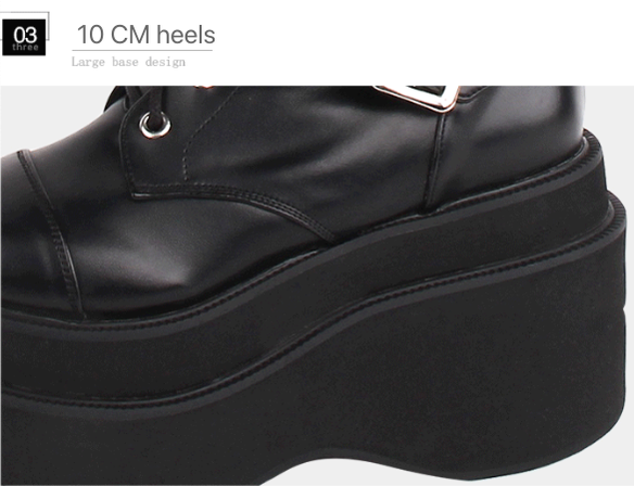Angelic Imprint - J-fashion Punk Lolita Classic Black High Boots