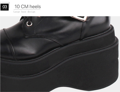 Angelic Imprint - J-fashion Punk Lolita Classic Black High Boots