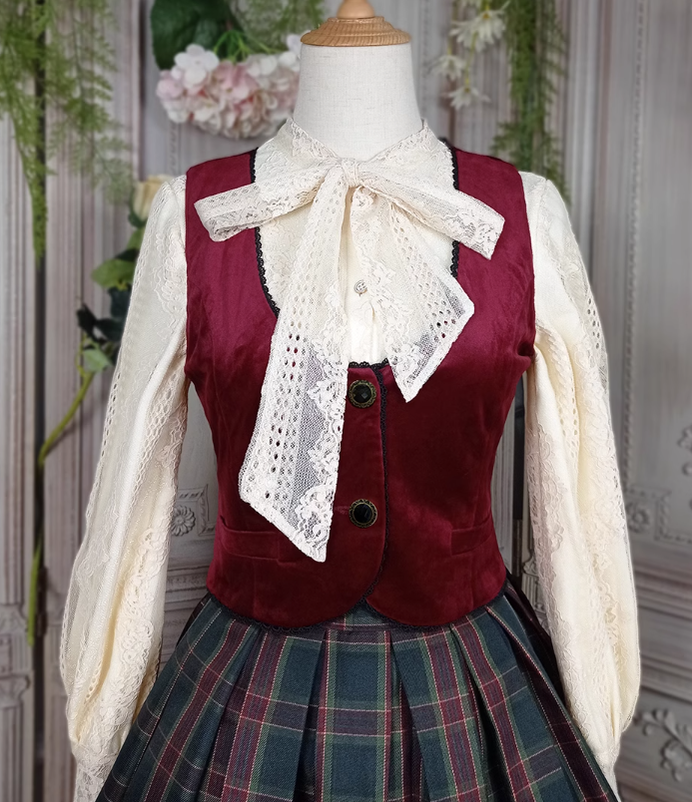 Miss Point - Ode to Joy - Elegant Lolita Winter Velvet Vest Customized