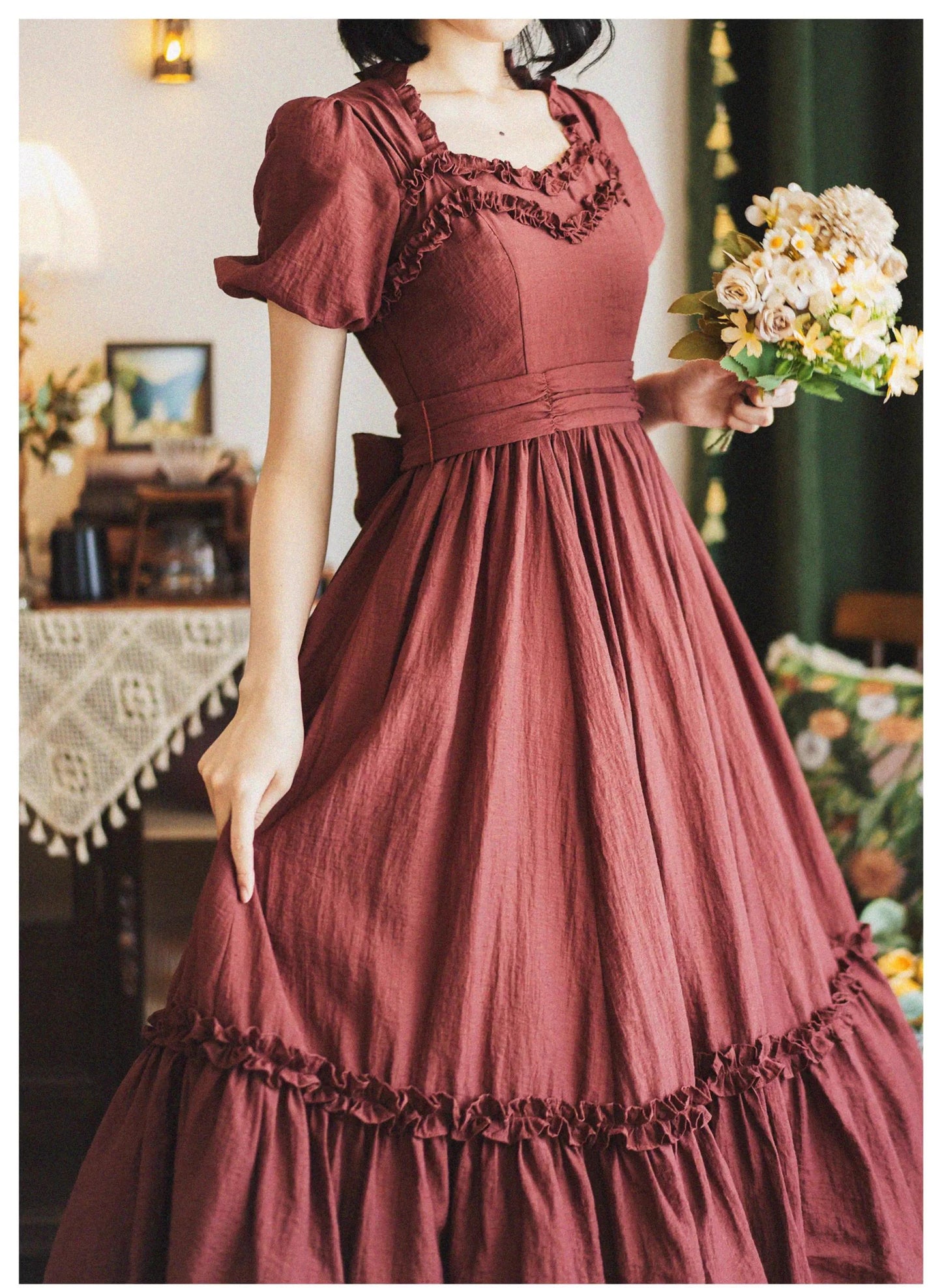 Forest Wardrobe - Forest Pastoral - Elegant Lolita Square Neck Long OP