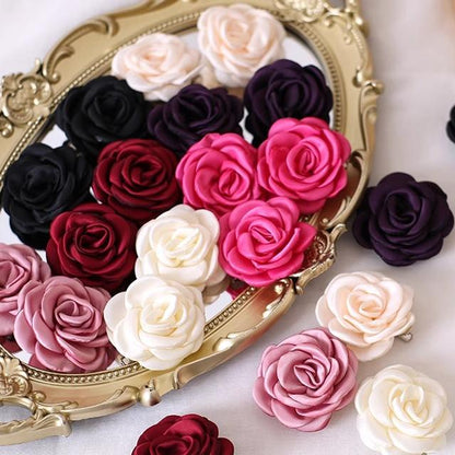 Xiaogui - Retro Lolita Brooch Rose Hairpins Flower Headdress
