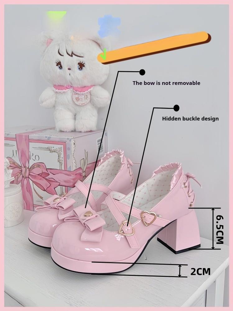Milk Bun Bunny - Sweet Lolita High Heel Bow Princess Lolita Shoes