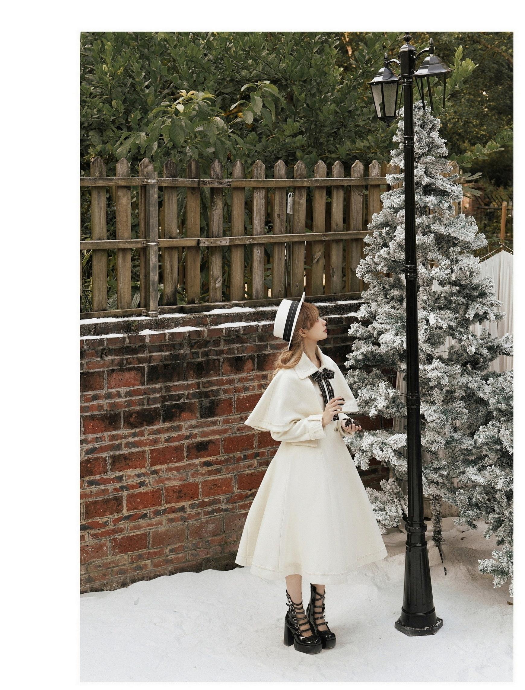 Unideer - Galaxy Traveler - Classic School Lolita Overcoat with Detachable Cape and Bow