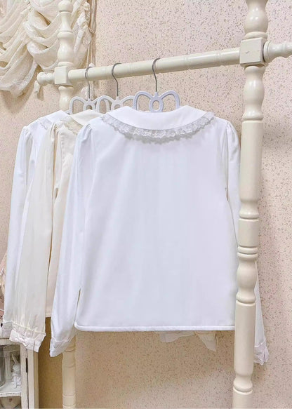 MIST - Grace Deer - Sweet Lolita Blouse with Peter Pan Collar and Long Sleeves