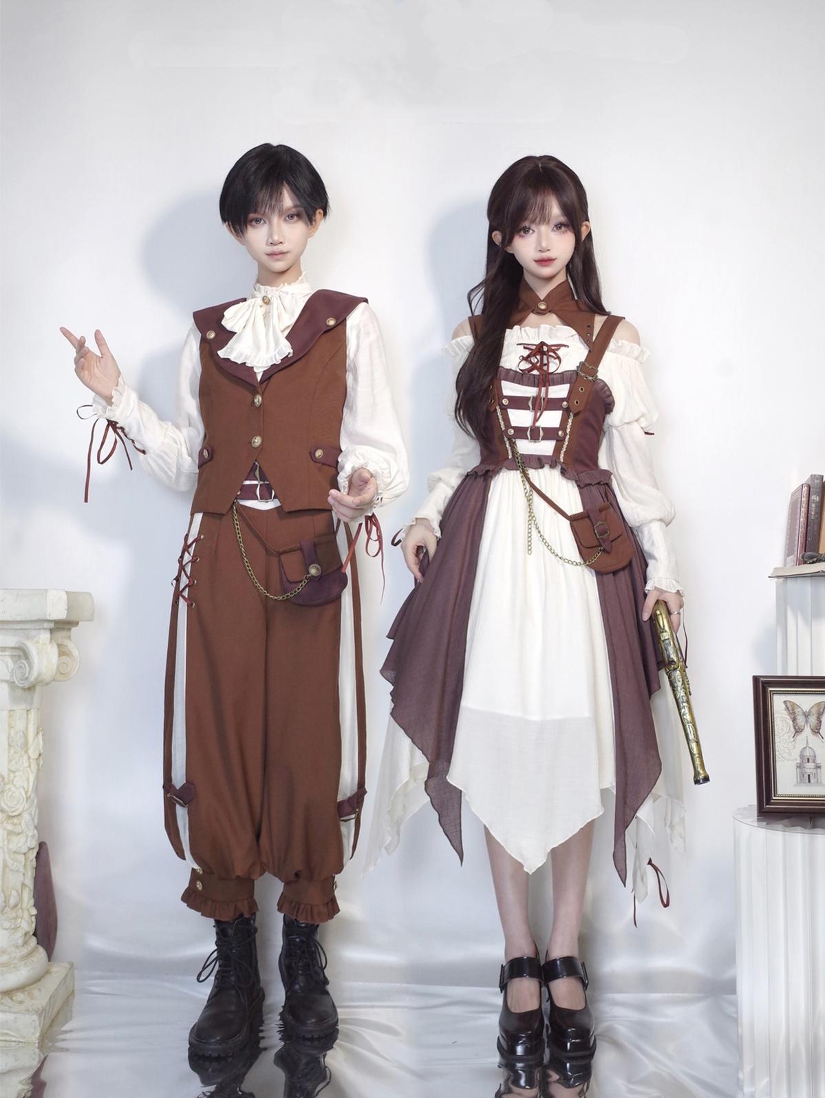 Letters from Unknown Star - Pirate Guide - Vintage Lolita Suit Vest JSK Dress