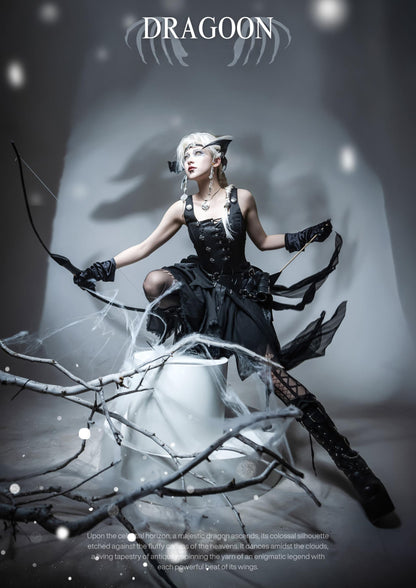 Wuyuzhe - Dragoon Knight 3.0 Version - Western Fantasy Style Lolita Irregular Skirt Set Lolita Vest