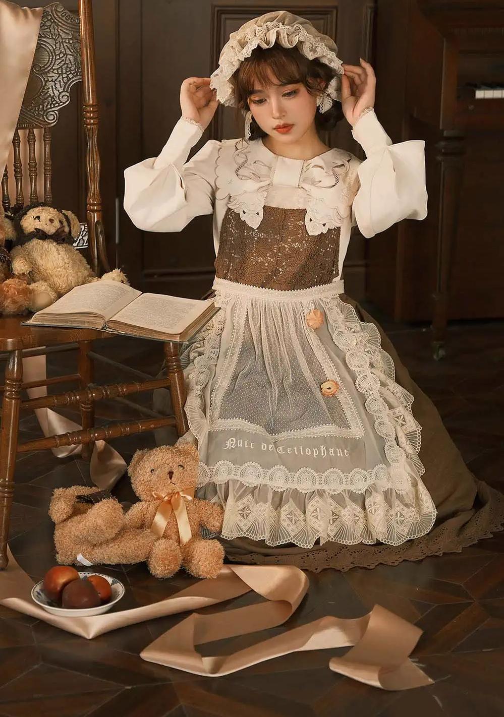 ZeeYe - Night Rose - Classic Lolita Shirt Double Layer Bow Embroidered Versatile Blouse