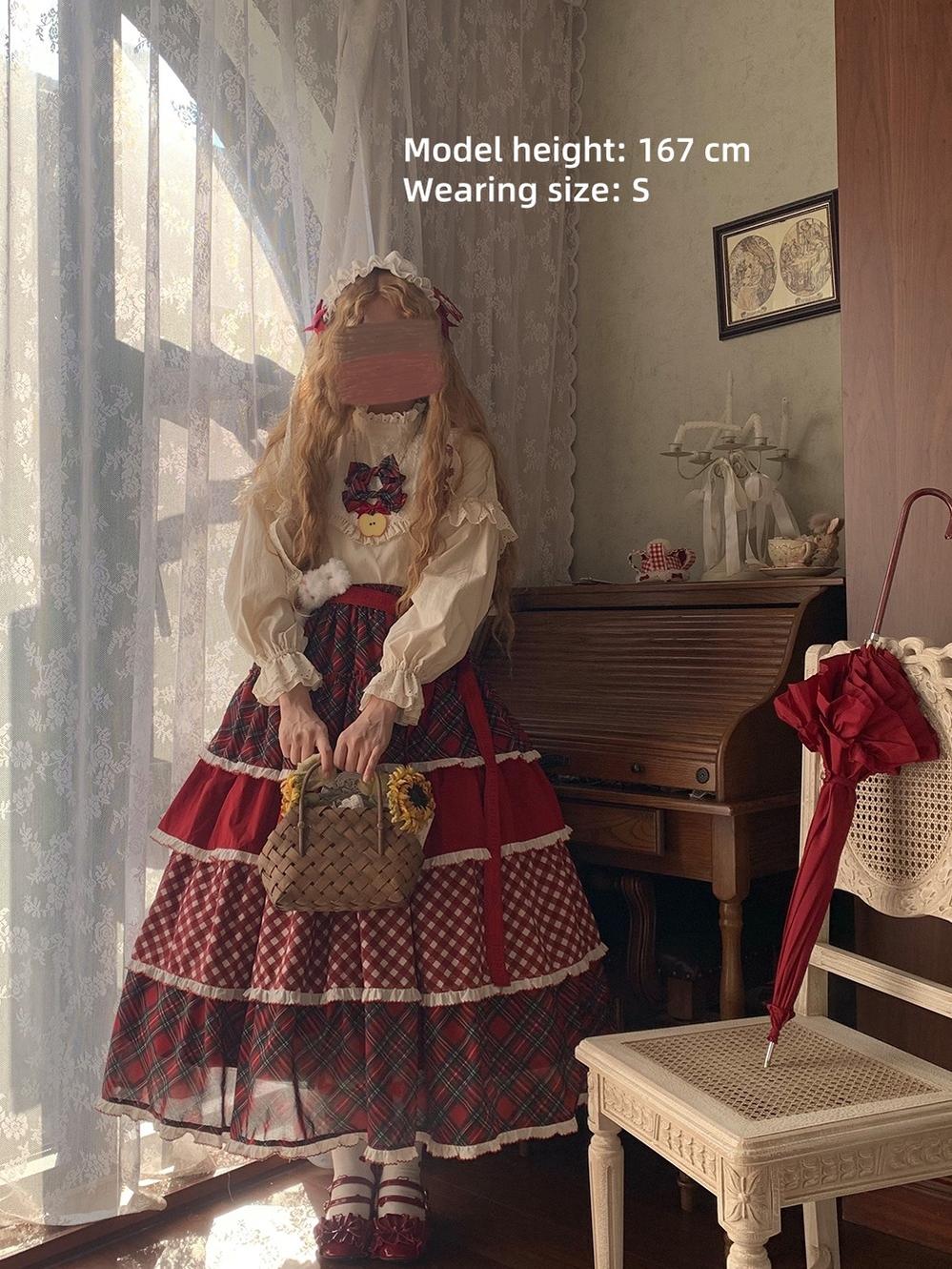 Miss Point - Forest Berry Bunny - Sweet Lolita Plaid Skirt Tiered Ruffles Spring SK