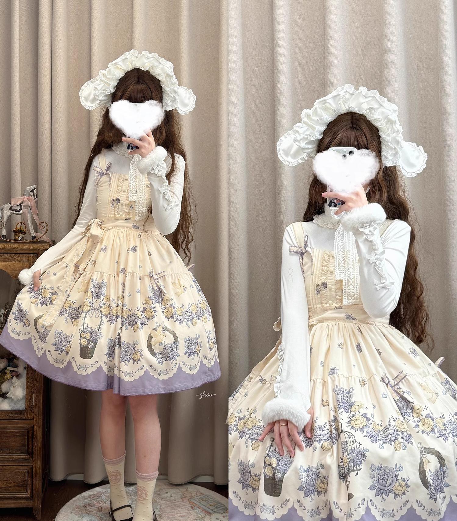 DreamWhale - Floral and Bird Series - Classic Lolita JSK Suit Floral Print Dress