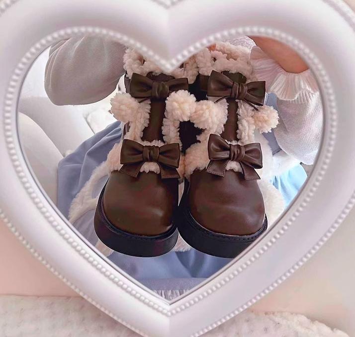 Beauty Bunny - Furry Bear - Winter Cute Lolita Shoes Short Snow Boots