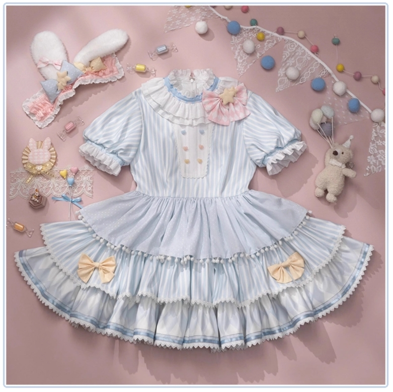 Forest Fluorescent Carps - Ouji Lolita Suit Circus Prince Shorts and OP Dress