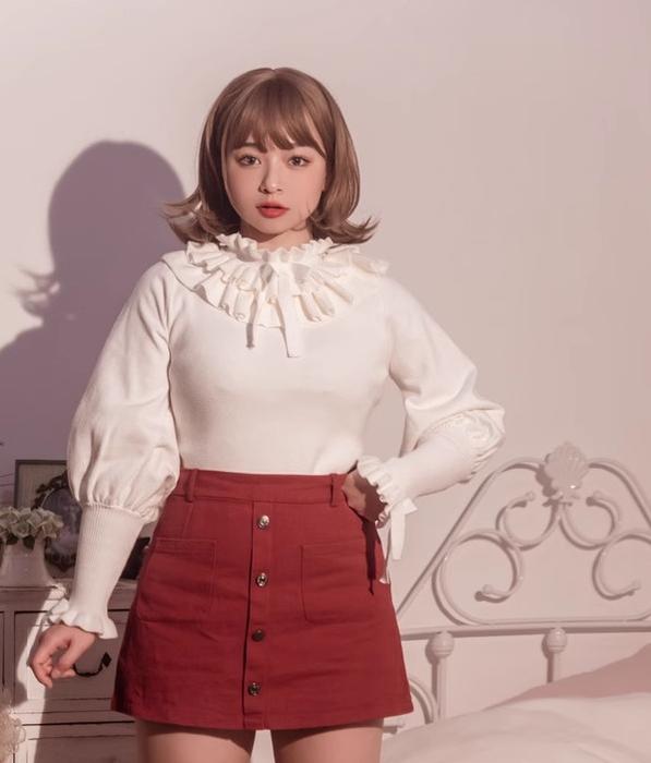 Miaoplus - Sweet Lolita Knit Sweater Long Sleeve Winter Lolita Top