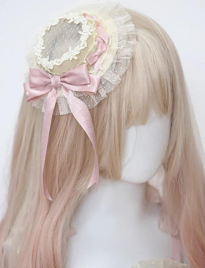 The Accessories' Story - Satin Ballet - Sweet Lolita Headdress Feather Bow