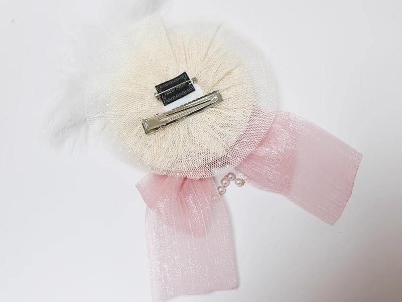 The Accessories' Story - Satin Ballet - Sweet Lolita Headdress Feather Bow
