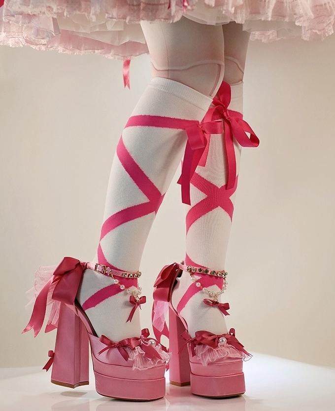 Sky Rabbit - Bowknot Dream - 14 CM Sweet Lolita High Platform Shoes with Chunky Heel