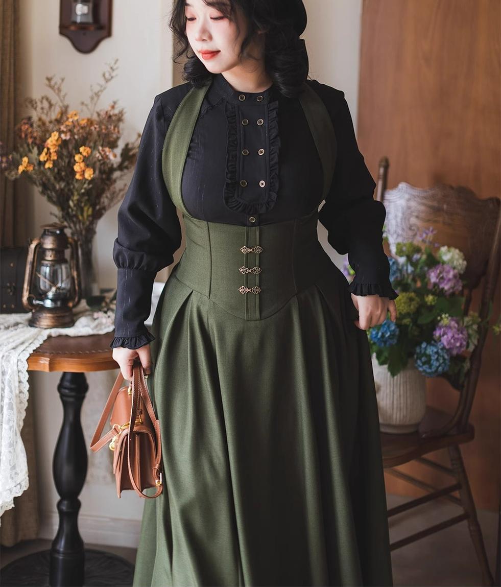 Forest Wardrobe - Vintage Lolita Fishbone Halter SK, Autumn Jacket