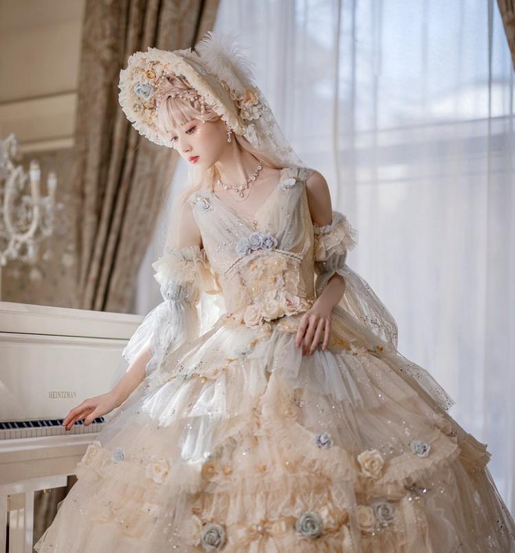 Cat Fairy - Flower Spirit - Elegant Lolita JSK Dress Summer Wedding Lolita JSK