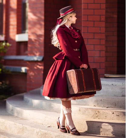 Miss Point - Golden Movement - Elegant Lolita Woolen Coat Quilted Overcoat Customized