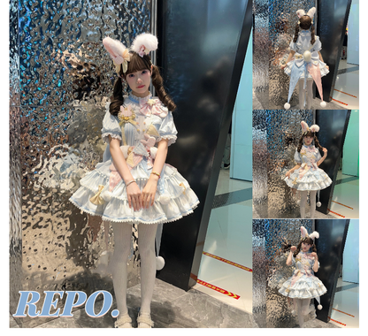 Forest Fluorescent Carps - Ouji Lolita Suit Circus Prince Shorts and OP Dress