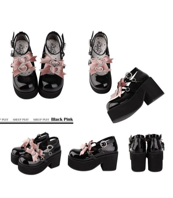 Sheep Puff - Sweet Lolita Heel Punk Platform Shoes
