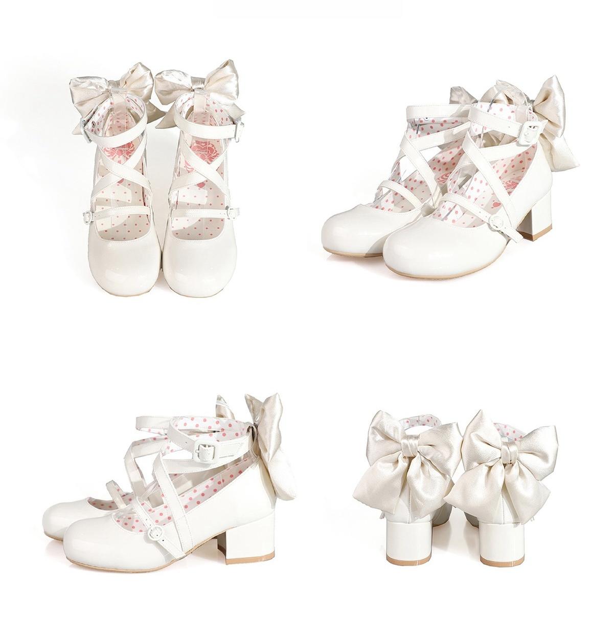 MODO - Follow in the Moonlight - Sweet Lolita Round Toe Shoes with Large Bow