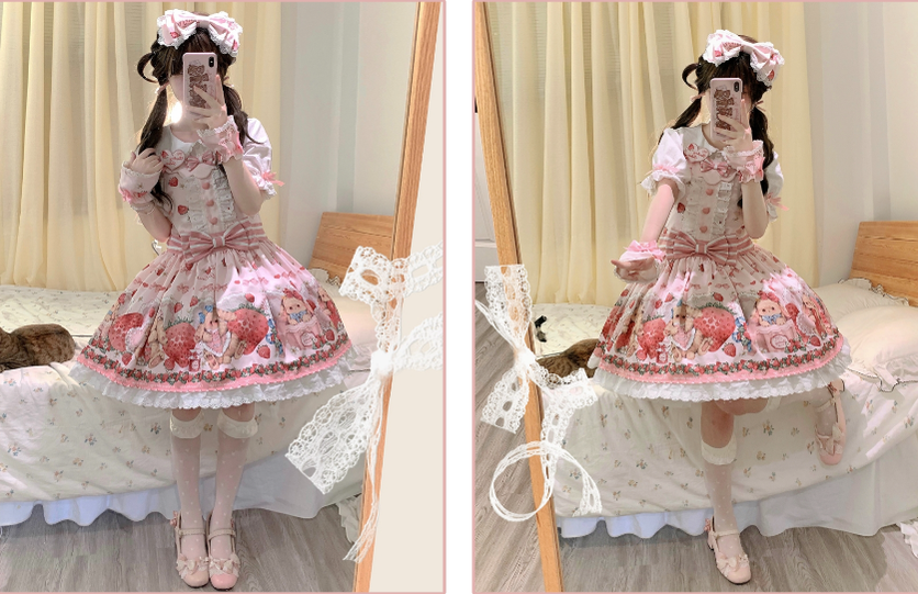 Polaris Lolita - Rabbit Berry Gift Box - Sweet Lolita Salopette and Dress Set
