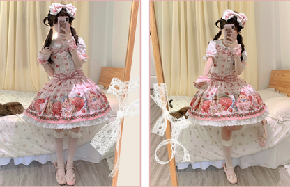 Polaris Lolita - Rabbit Berry Gift Box - Sweet Lolita Salopette and Dress Set