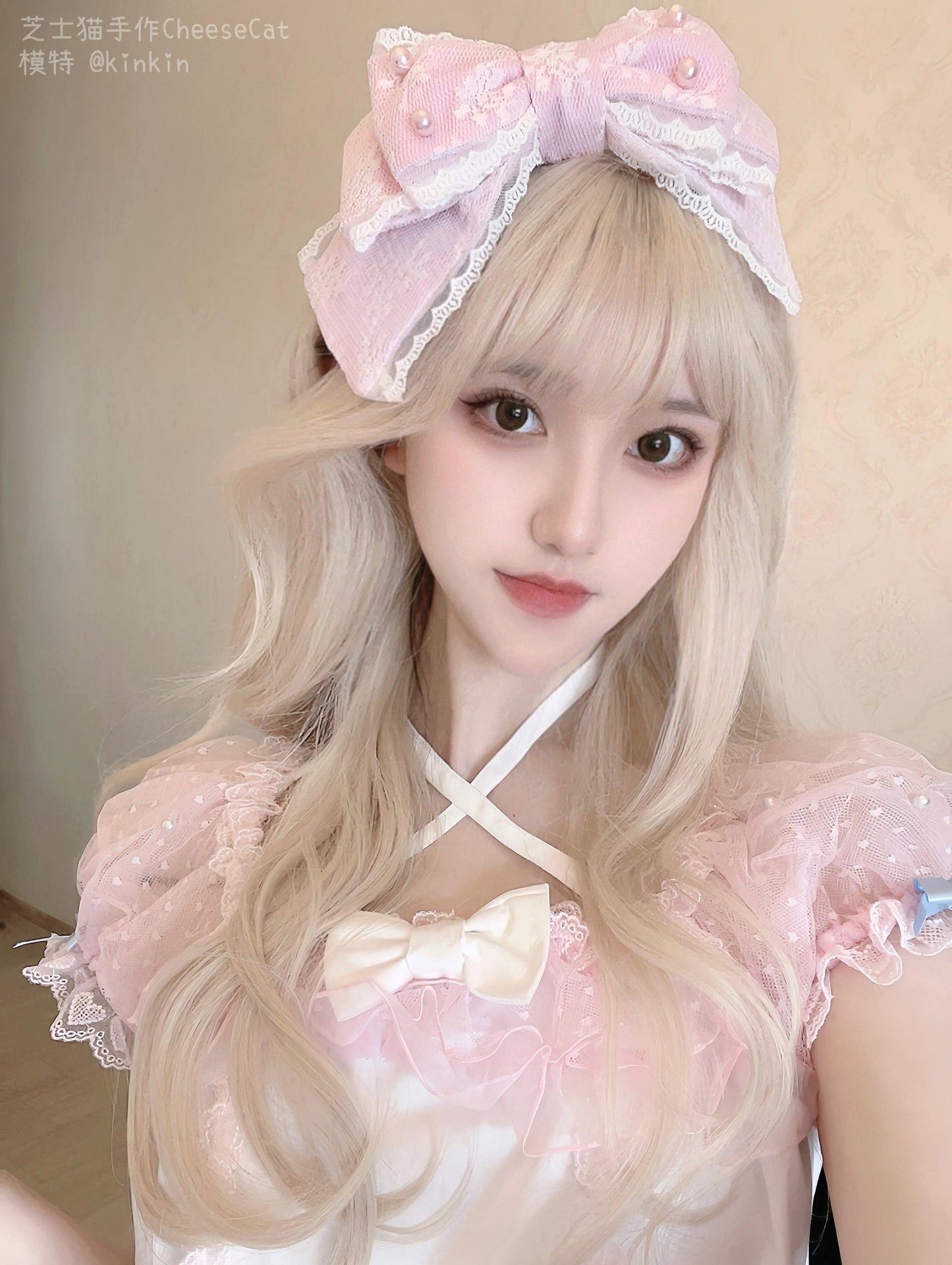 Cheese Cat - Sweet Lolita KC Lace Butterfly Lolita KC with Pearl