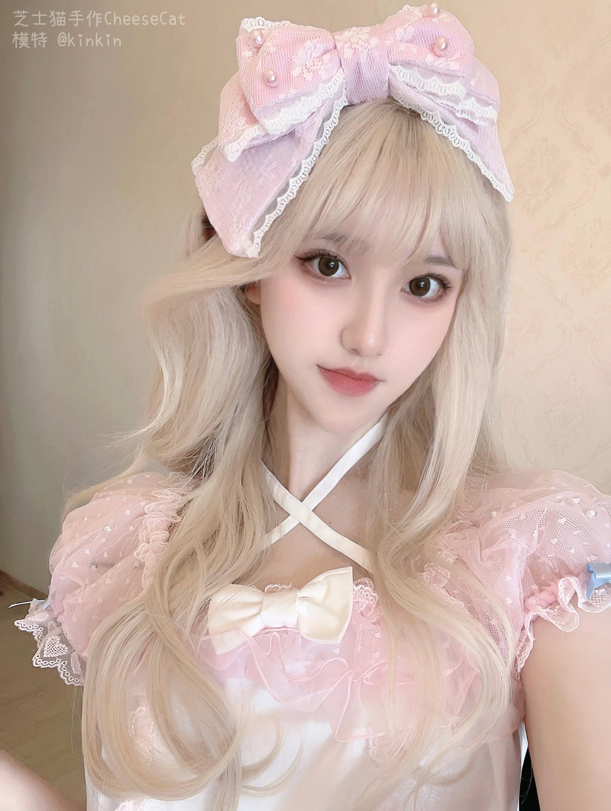 Cheese Cat - Sweet Lolita KC Lace Butterfly Lolita KC with Pearl