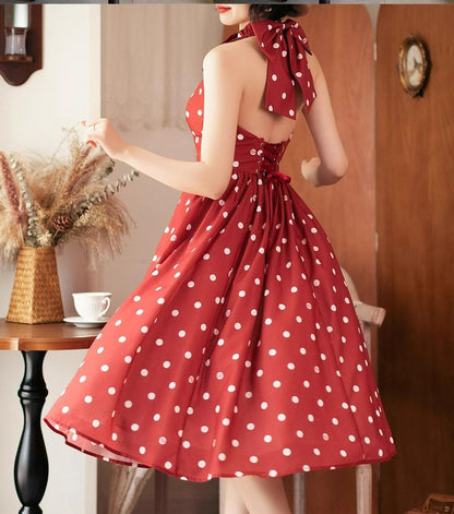 Forest Wardrobe - Afternoon Forest - Vintage Lolita Dress Halter Neck Open Back