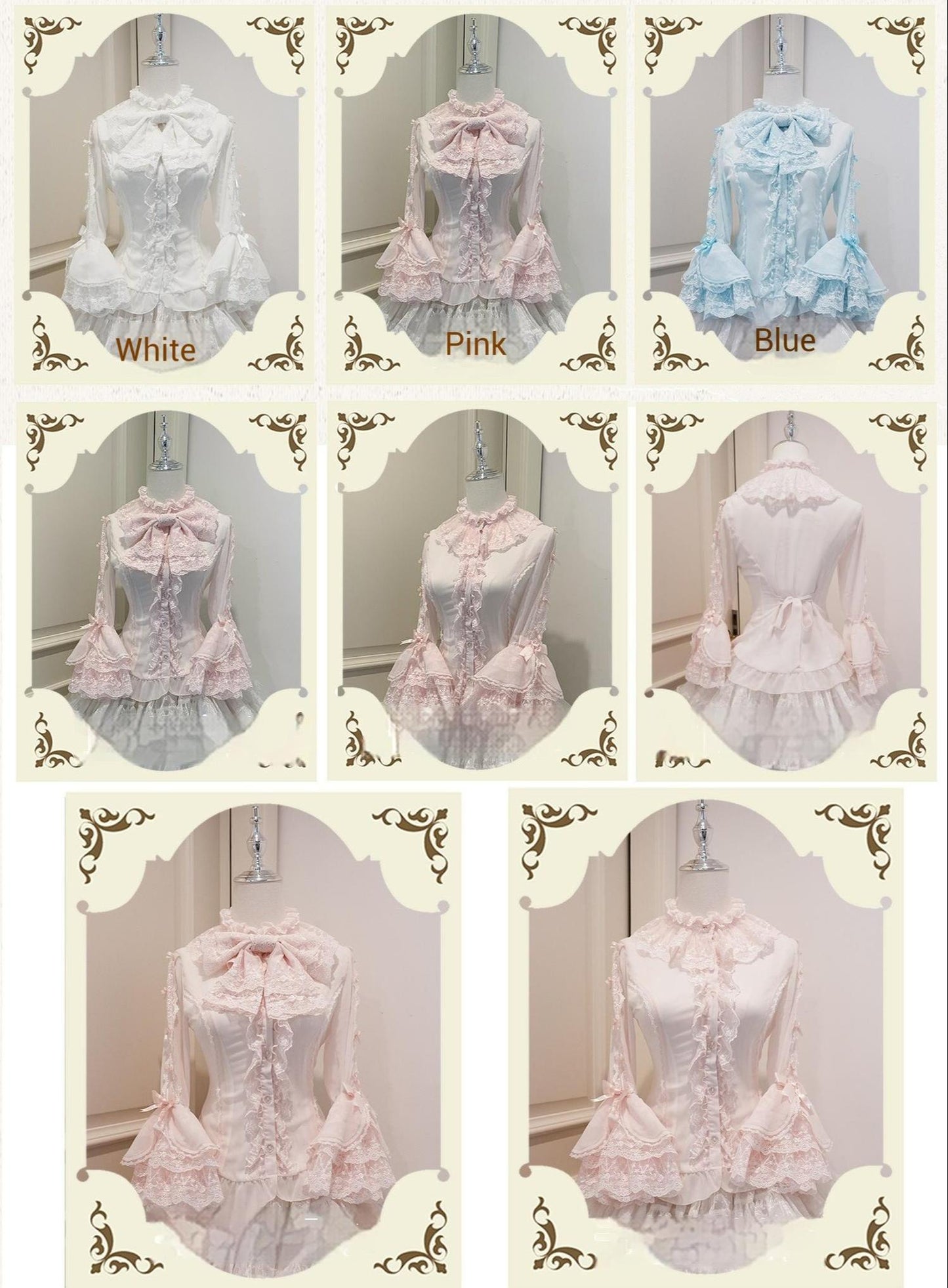 Mengfuzi - Dream Paradise - Chiffon Sweet Lolita Blouse With Half Princess Sleeves