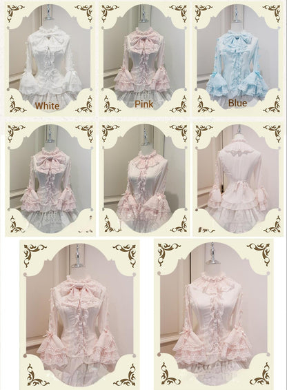 Mengfuzi - Dream Paradise - Chiffon Sweet Lolita Blouse With Half Princess Sleeves
