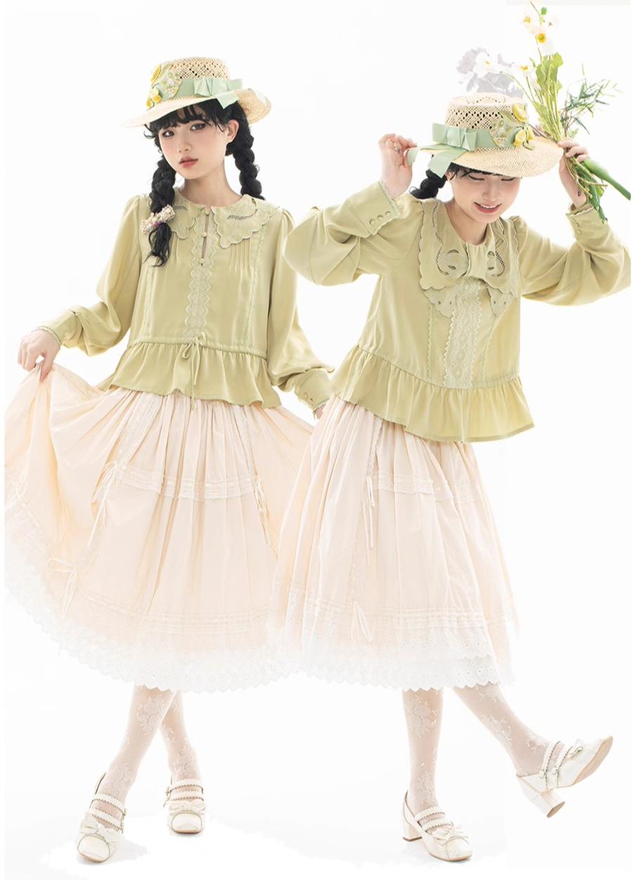 ZeeYe - Night Rose - Classic Lolita Shirt Double Layer Bow Embroidered Versatile Blouse