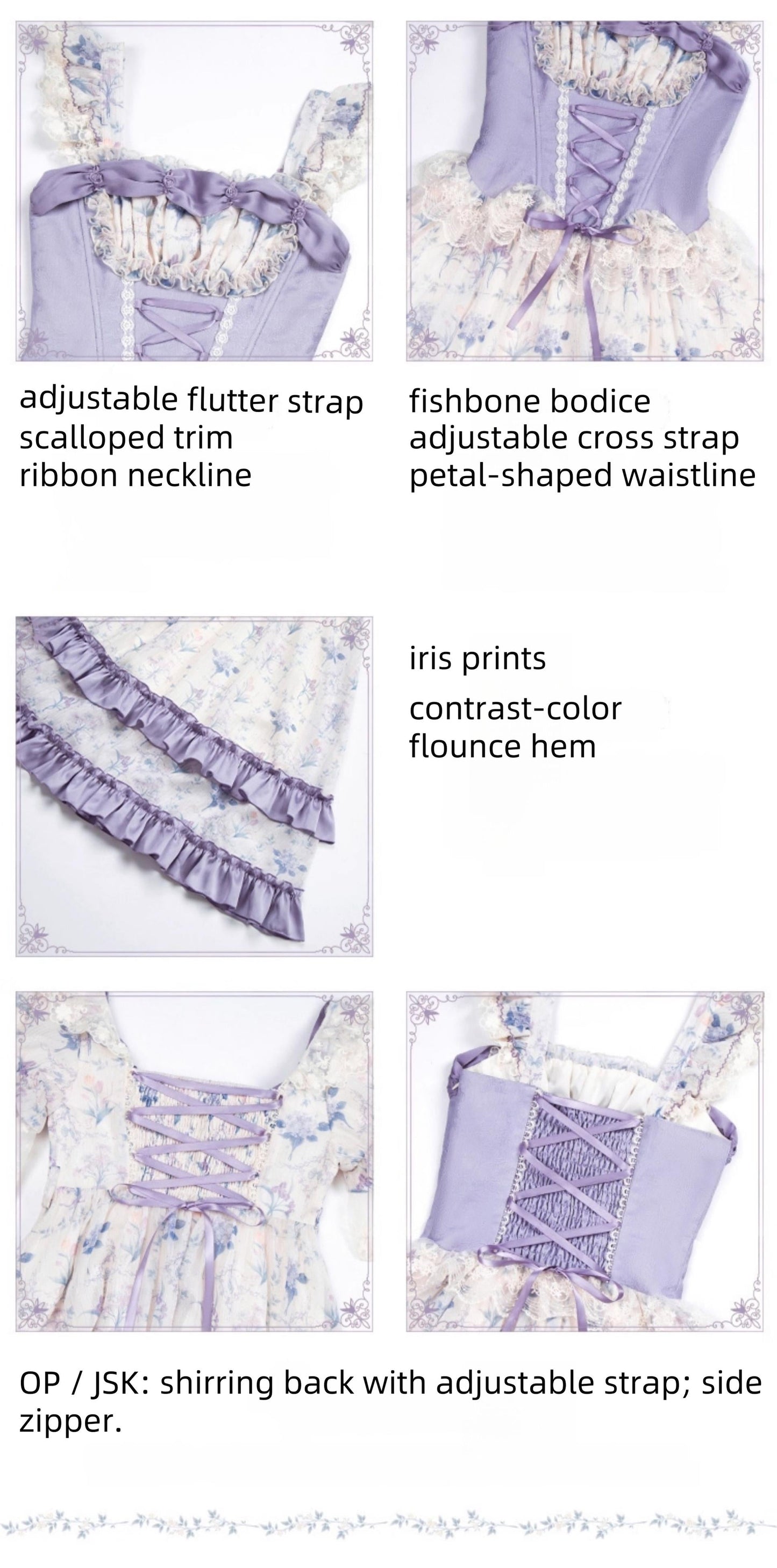 With PUJI - Iris Secret - Twins Lolita Summer Dress, Empire OP, Bodice JSK