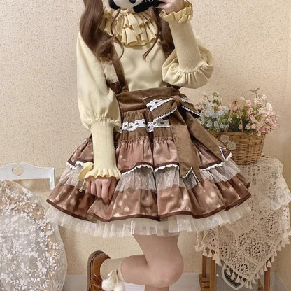 Miaoplus - Sweet Lolita Knit Sweater Long Sleeve Winter Lolita Top
