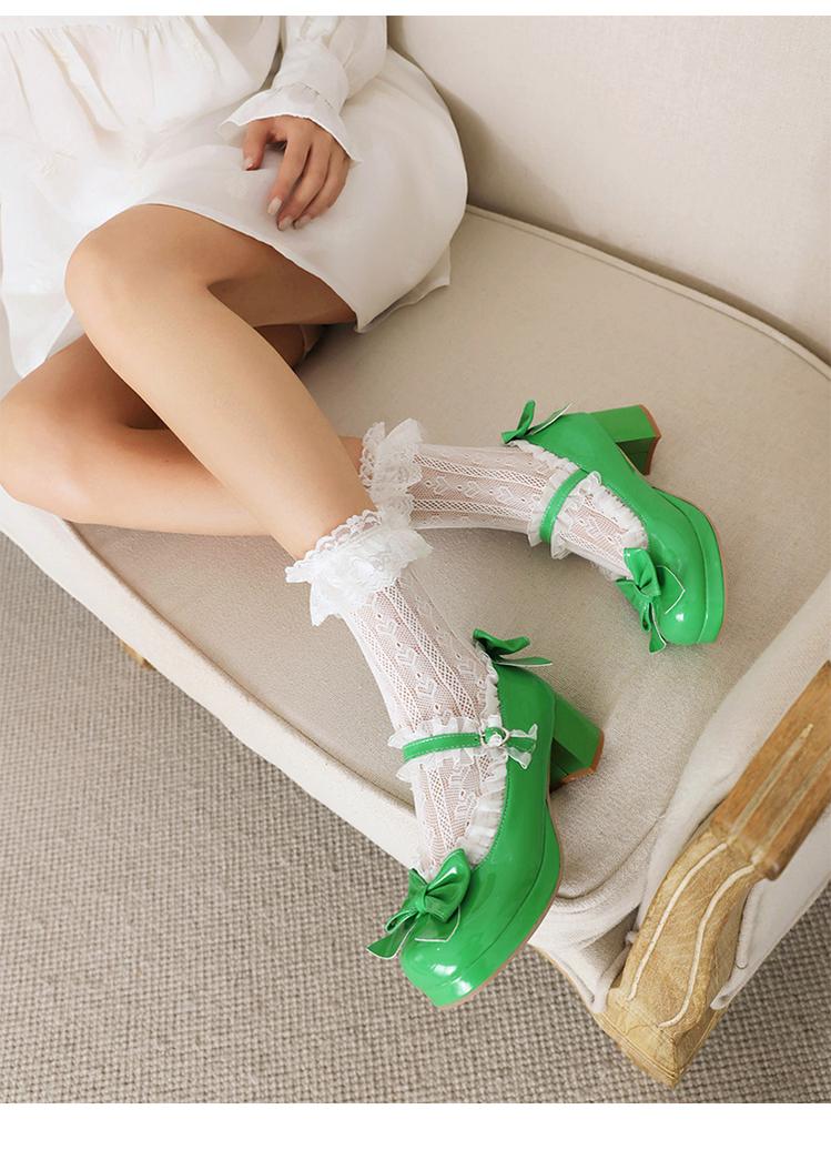 Yana - Rainbow Yana - Sweet Lolita Shoes, Lace & Bow Design