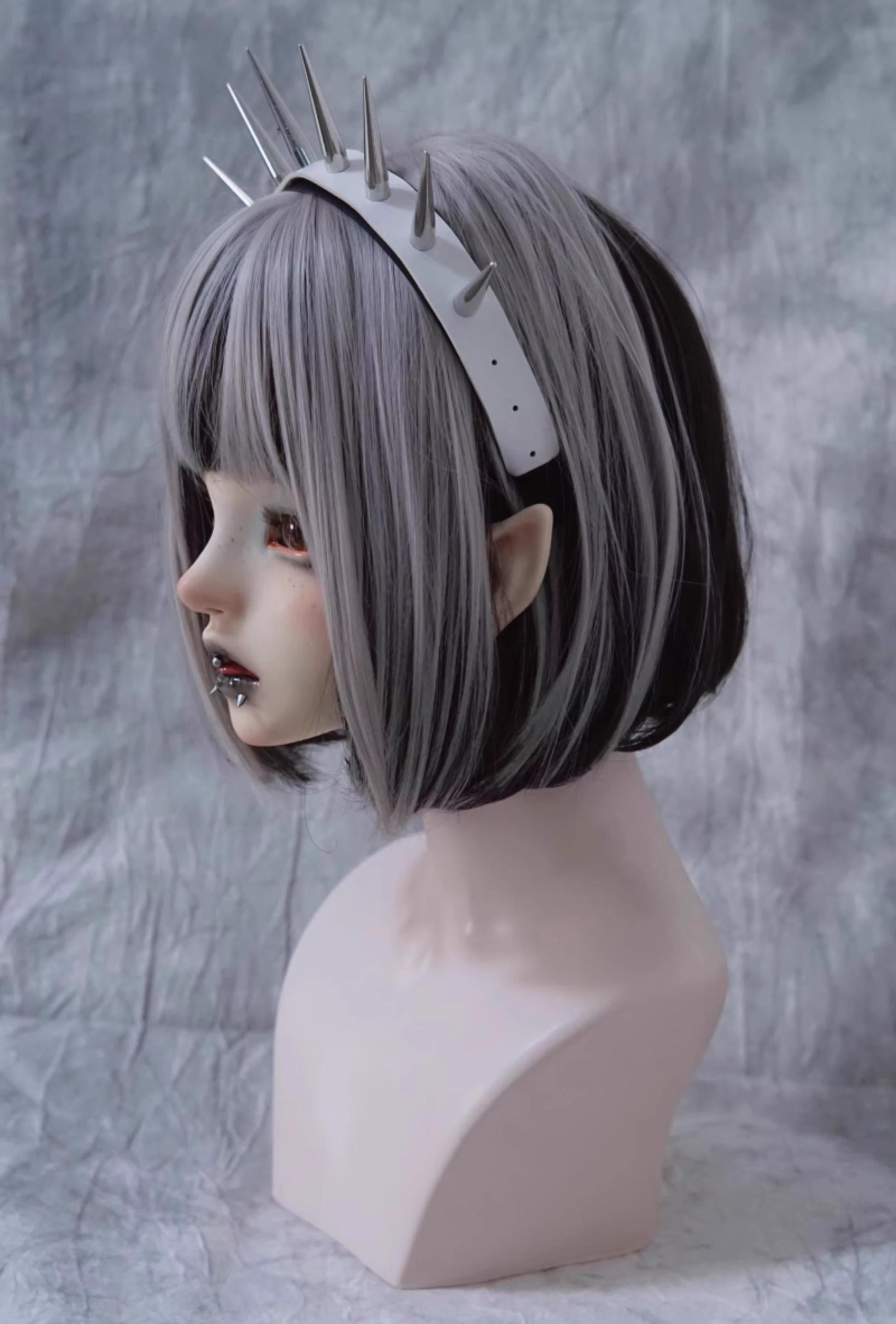 Strange Sugar - Punk Gothic Lolita KC Faux Leather Rivet Hair Accessories