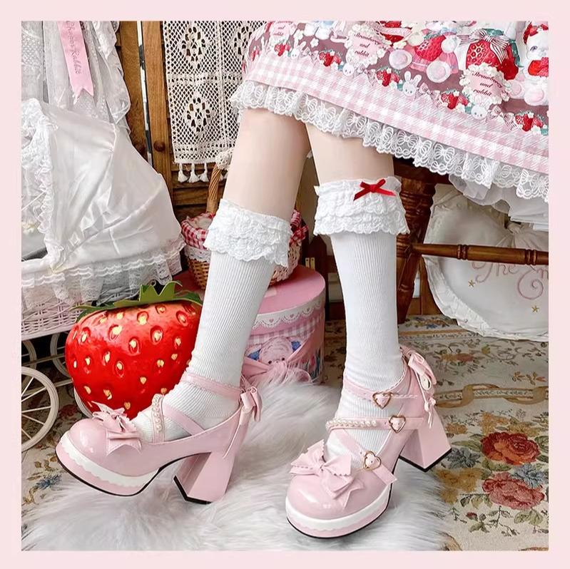 Witch's Night - Crush Complex - Sweet Lolita Heel Shoes, Pearls & Bows