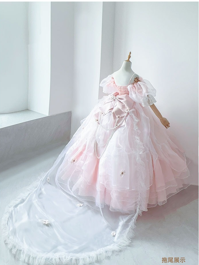 Daydream Whisper - Misty Rose Sea - Plus Size Wedding Lolita JSK with Puffy Tiered Skirt