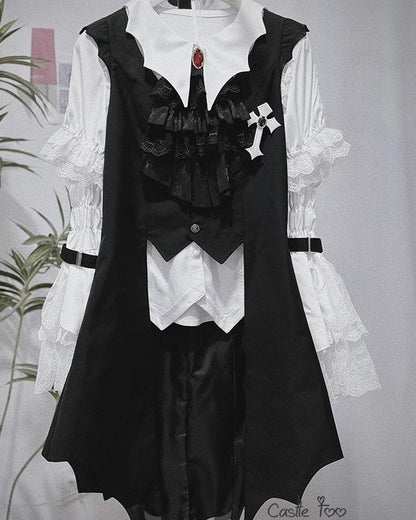 CastleToo - Night Rose - Elegant Ouji Lolita Suits, JSK / Shorts